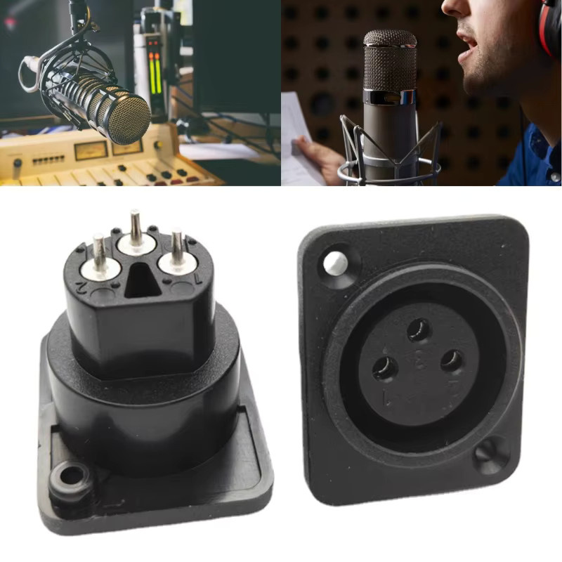 XLR-Mikrofonanschluss Adapter mit Legierungsgehäuse in Schwarz für Studiogeräte - Bild 4