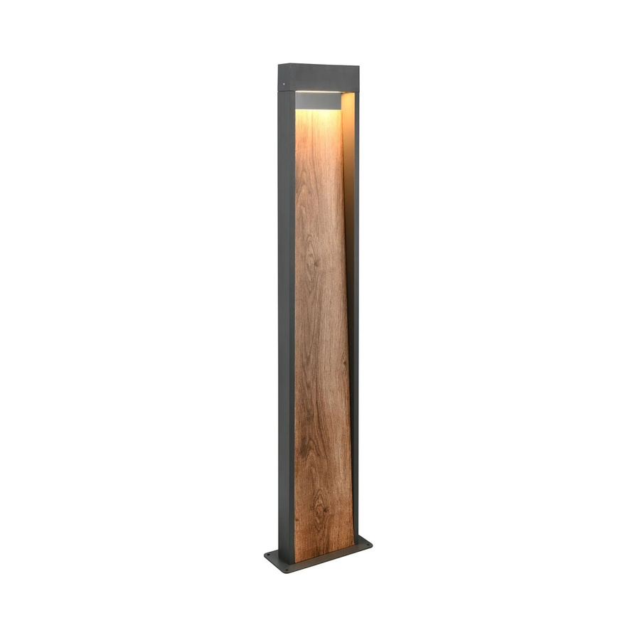 Trio LED-Pfosten Up-Down im 3er-Set in Anthrazit mit Holzoptik, B/T/H: 21,5 x 9,5 x 100 cm - Bild 2
