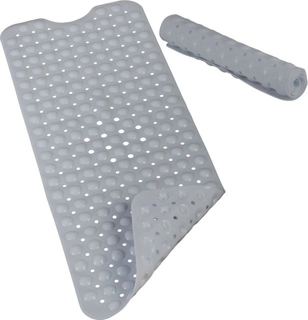 Rutschfeste Badewannenmatte XXL von Relaxdays aus PVC in Grau, B/T/H: 97 x 39 x 0,7 cm - Bild 1