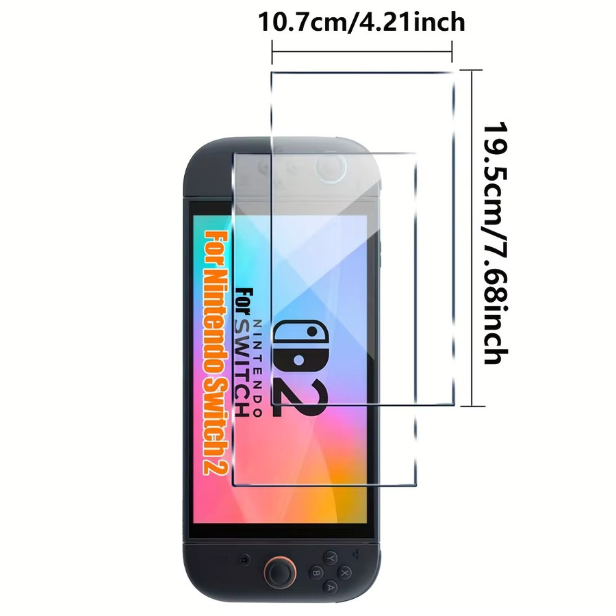 3er-Set HD Displayschutzfolien aus gehärtetem Glas für Nintendo Switch 2, transparent und kratzfest - Bild 3