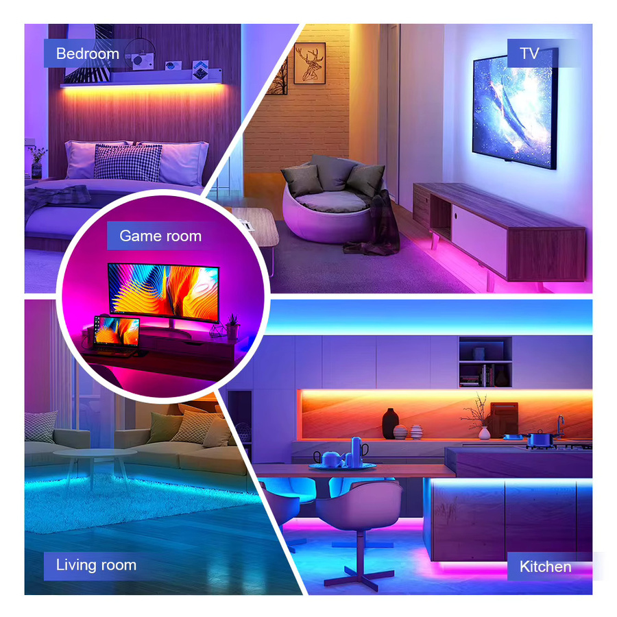 Coolo Smart LED Streifen RGB 5050 USB TV Hintergrundbeleuchtung mit Tuya Wifi und Zigbee, kompatibel mit Alexa und Google Assistant - Bild 5