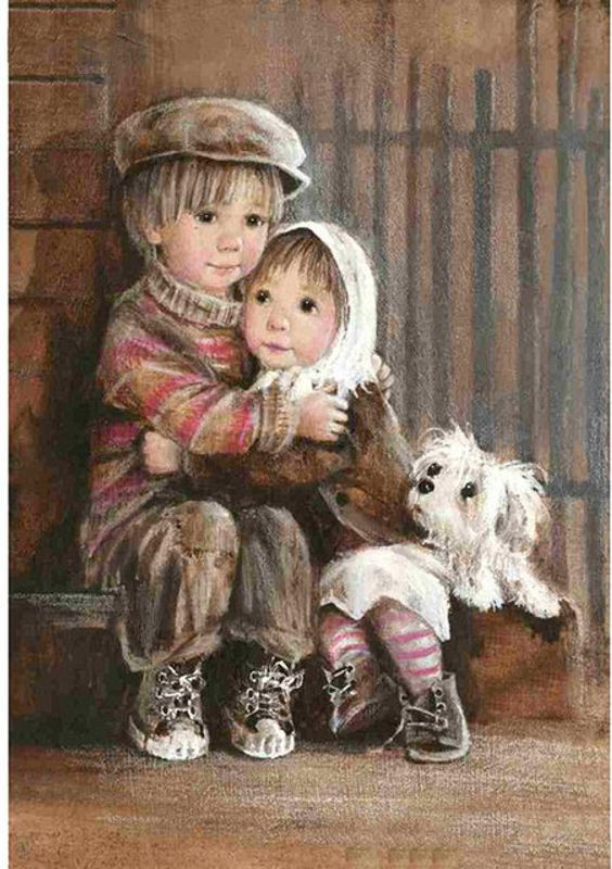 FIYO Diamond Painting Set Portrait Schönes Kind als 5D Strass Malerei mit Stickmotiv, Mehrfarbig, B x H: 20 x 30 cm - Bild 1