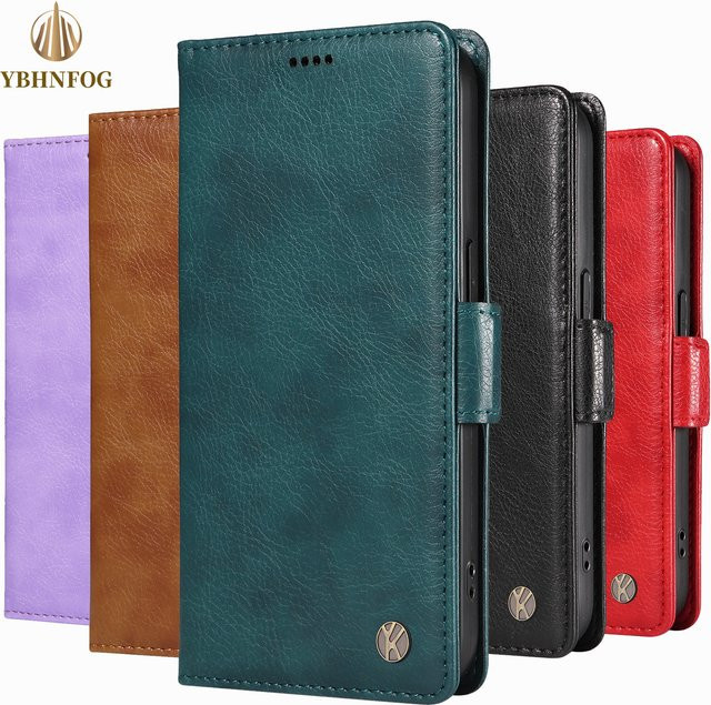 Magnetische Leder-Schutzhülle mit Standfunktion und Brieftaschen-Funktion für Google Pixel 6 7 8 9 Pro und 6a 7a 8a in Gold - Bild 1