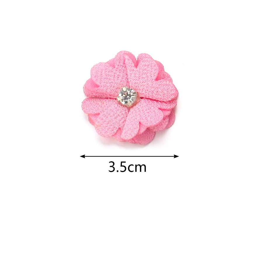 10 Stück Stoff Blumen Applikationen mit Perlen und Strass in Orange und Multicolour, Durchmesser: 3,5 cm, ideal für DIY Scrapbooking, Kleidung und Kopfbedeckungen - Bild 6