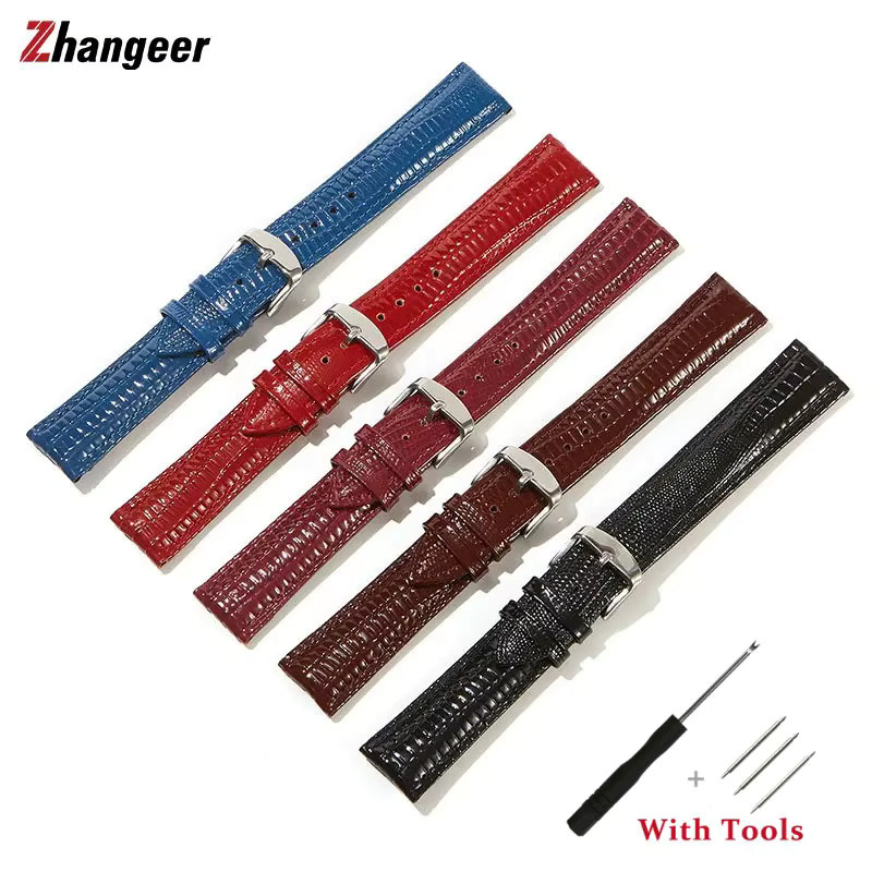 Zhangeer Uhrenarmband Eidechsenleder, wasserdicht, Unisex - Bild 2