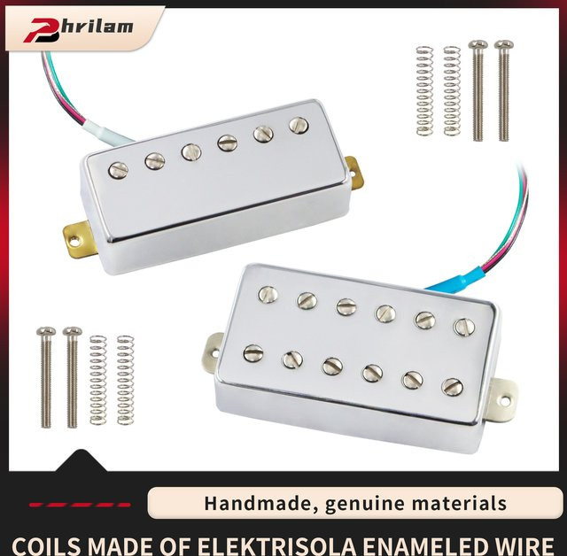 Phrilam HRILAM Alnico 5 Mini-Humbucker Doppelspulen-Tonabnehmer für E-Gitarren in Silber - Bild 1
