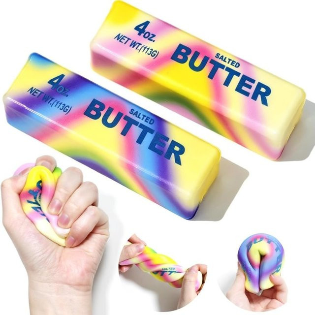 GSF Regenbogen-Butter-Squishy-Fidget-Spielzeug, realistischer Butter-Stick, weich, langsam aufsteigend - Bild 1