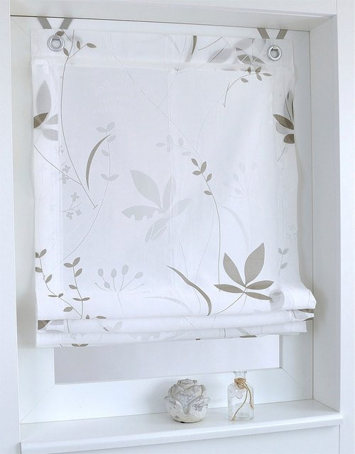 Raffrollo Heine Home in Beige oder White, semi-transparent, Baumwollmischung - Bild 1
