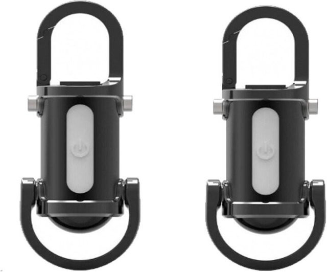 YJMP Super Lighting COB LED Mini Schlüsselanhänger Taschenlampe, USB wiederaufladbar, Schwarz, 2 Stück - Bild 1