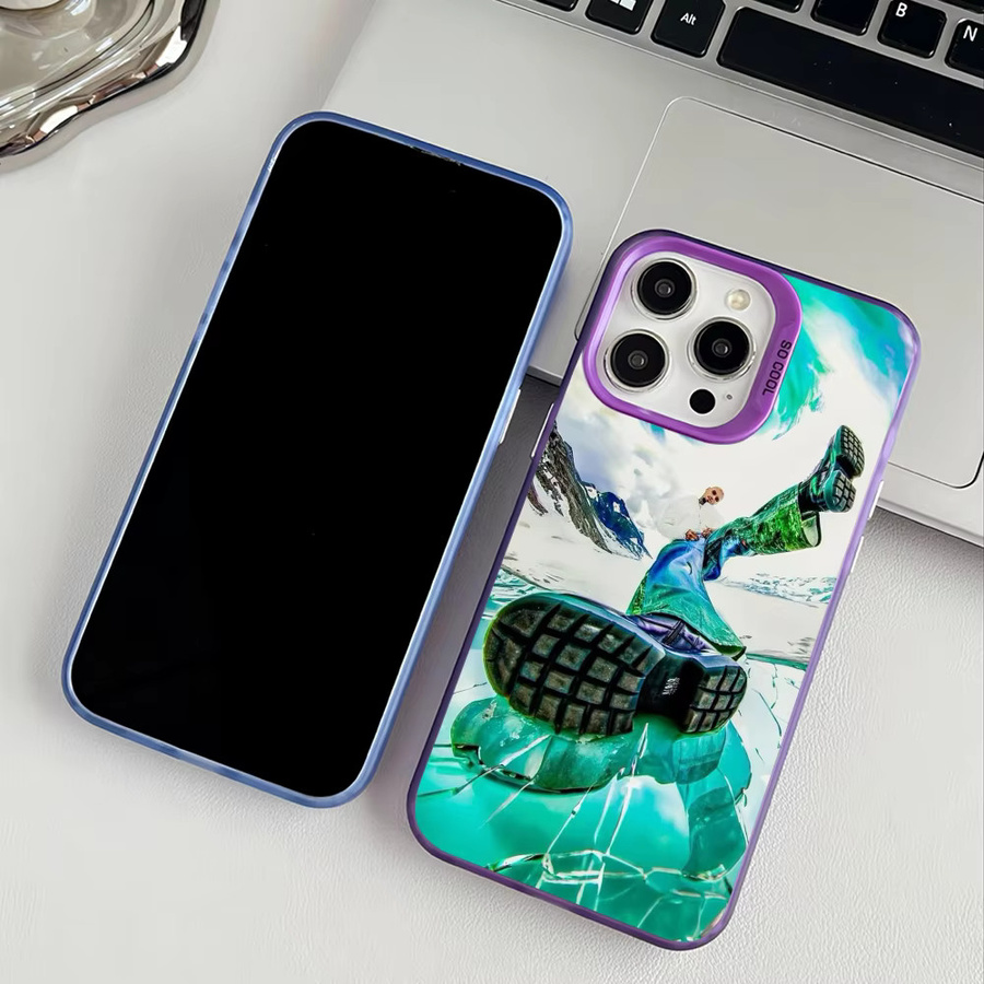 Chris B-Brown Rapper Handyhülle für Apple iPhone 11 bis 16 Pro Max Plus in Braun mit Plating-Schutz - Bild 2