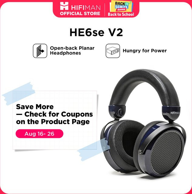 HIFIMAN HE6se Planar-Magnetische Over-Ear-Kopfhörer in Schwarz und Blau - Bild 1