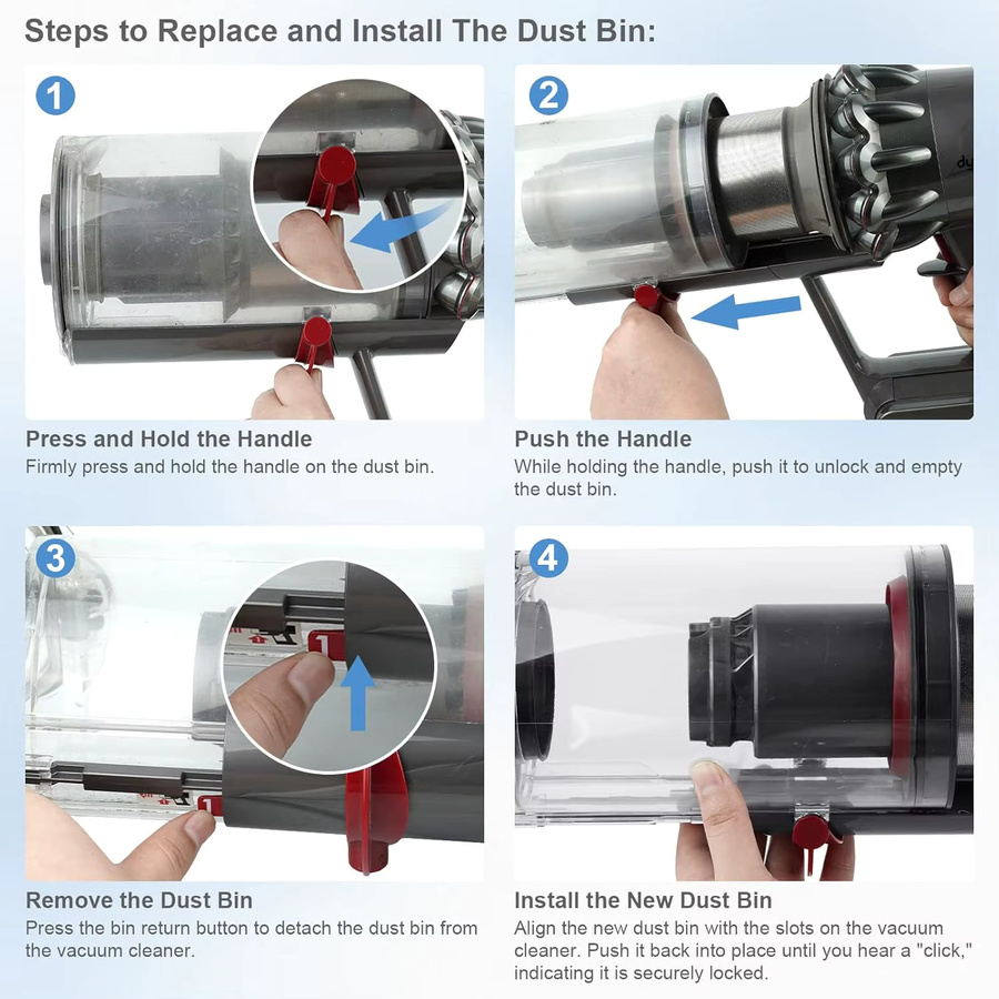 Dyson Ersatz Staubbehälter für V11 V15 SV14 SV15 SV22 Staubsauger in Transparent - Bild 5