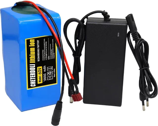 Aleaivy Li-Ionen-Akku 60V 30Ah 30000mAh für E-Bike und Elektrofahrrad in Blau mit integriertem BMS - Bild 1