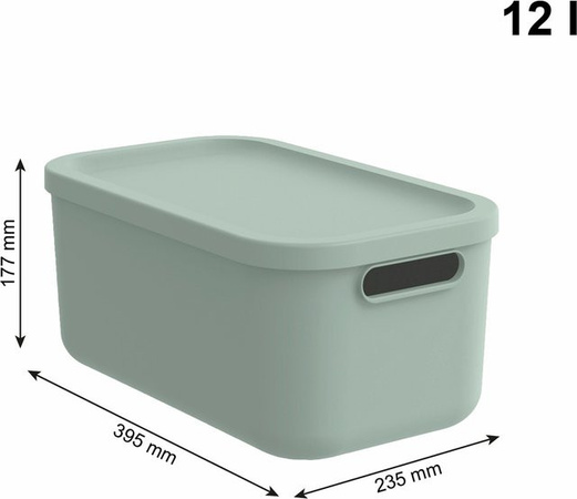 Rotho Babydesign KAYO Aufbewahrungsbox mit Deckel stapelbar, Grün, 12 l