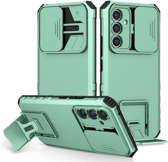 Samsung Galaxy Armor Schutzhülle mit Kameraschutz und Ständer in Grün für Galaxy A14 A34 A54 5G A24 4G A25 A15 A04 A05 - Bild 1