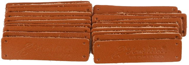 20 Stück handgefertigte Lederanhänger von Claybank in Braun für DIY-Handwerk aus weichem Oberleder - Bild 1