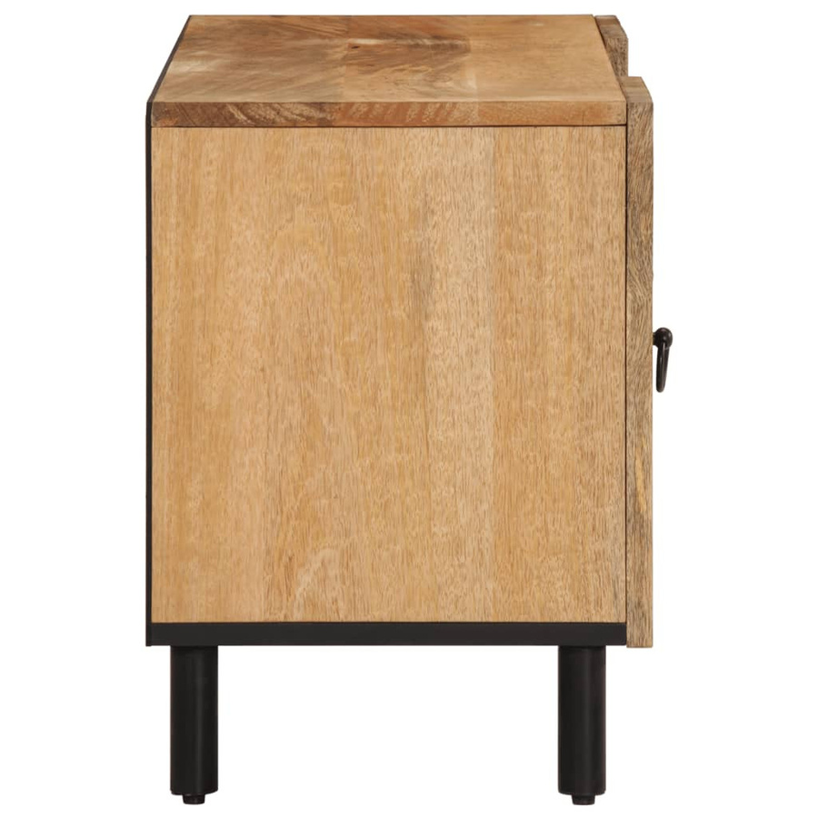 vidaXL TV-Schrank aus massivem Mangoholz im Retro-Stil mit Blumenmuster, Braun, B/T/H: 105 x 33 x 46 cm - Bild 4