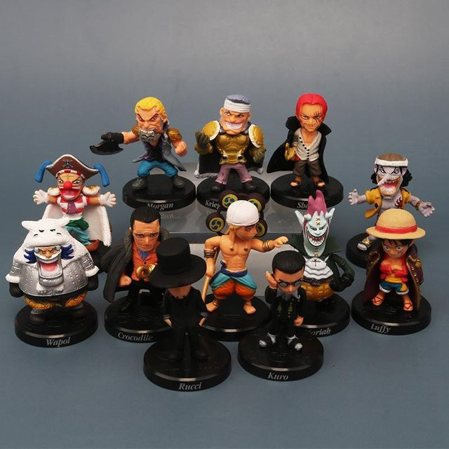 Bandai One Piece Q-Version Sabo Shanks Lucci Crocodile Moria Buggy Enel PVC-Figuren, 12-teiliges Set - Bild 1