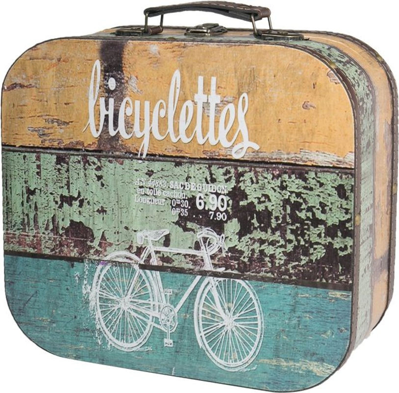 HMF VKO206 Vintage Koffer aus Holz in Mehrfarbig, B: 32 cm, T: 29,5 cm, H: 12 cm - Bild 1