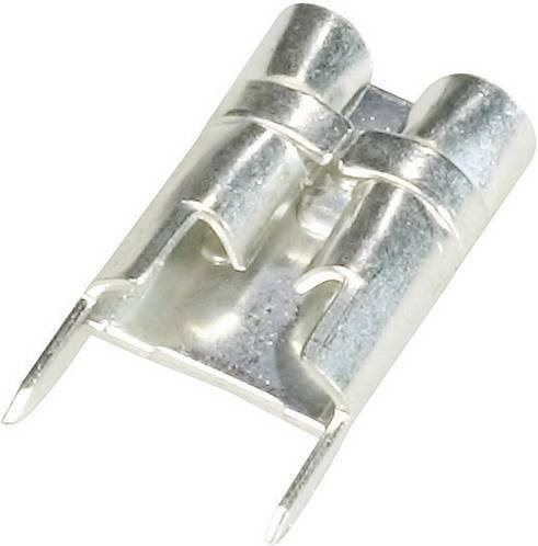 Vogt Verbindungstechnik Flachsteckhülse 3826F08.68 zum Einlöten in gedruckte Schaltungen, Messing, Farbe: Silber, Steckbreite: 4,8 mm, Steckdicke: 0,8 mm - Bild 1