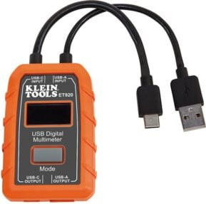 Klein Tools ET920 USB Multimeter Digitalmessgerät für Spannung und Strom mit LCD-Display in Orange - Bild 1