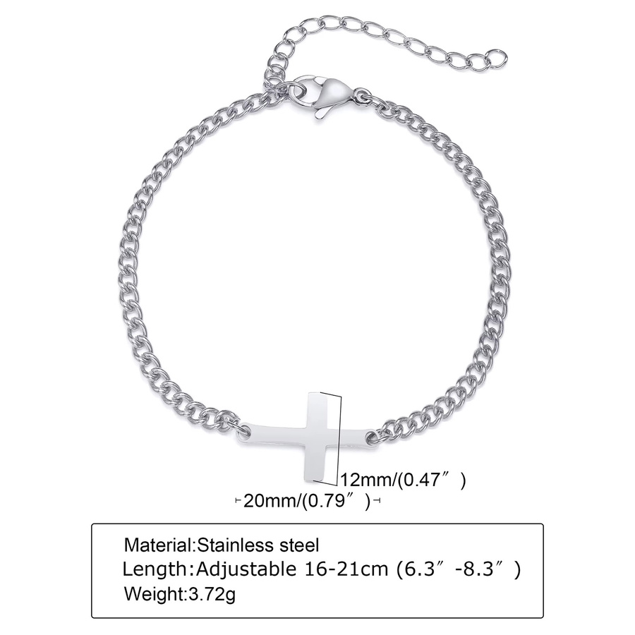 mprainbow Armband Edelstahl, Kreuz, Silber, Herren - Bild 2