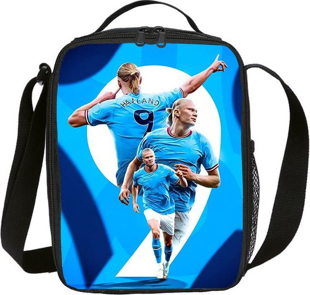 Isolierte Lunchbox mit Haaland Fußballstar Motiv in Blau von Fancy Style Studio, auslaufsicher und thermisch isoliert - Bild 1