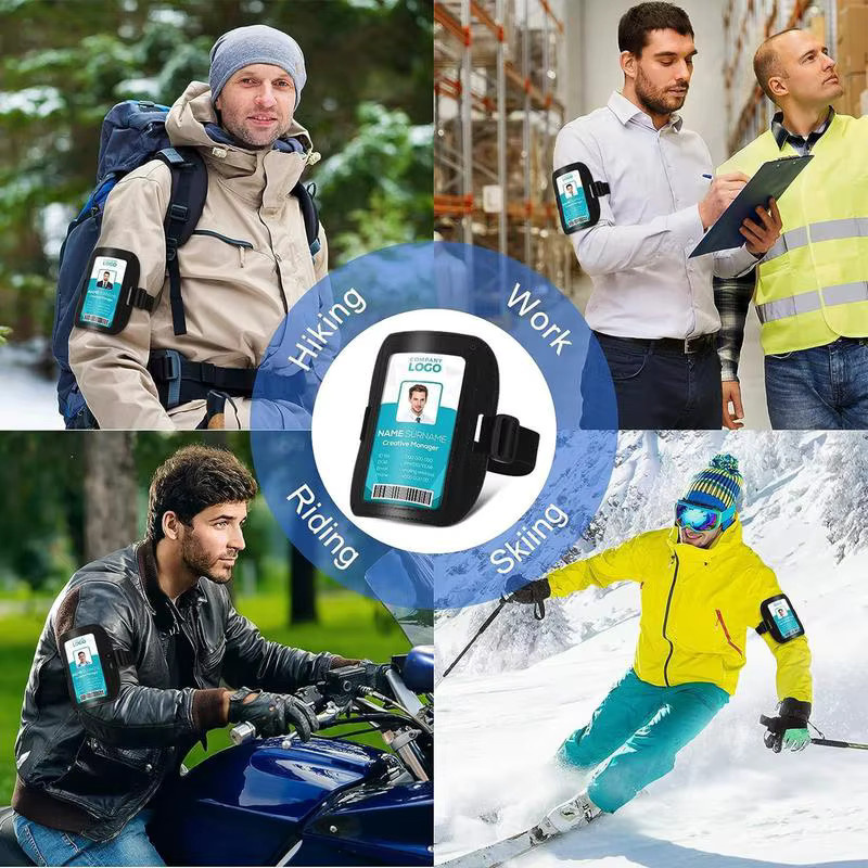 Wasserdichter Armband-ID-Halter aus PU-Leder in Schwarz für Dokumente und Zugangskarten - Bild 5
