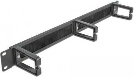 Delock 66488 Netzwerkschrank-Bürstenleiste 19 Zoll, 1 HE, Schwarz - Bild 1