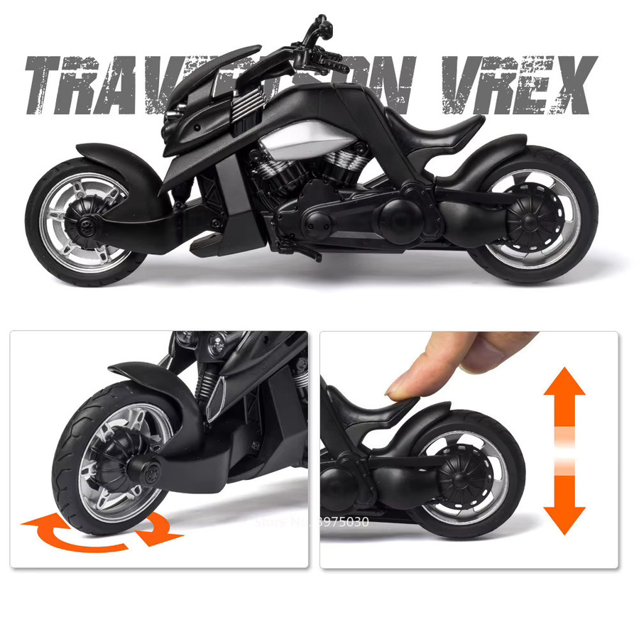 MAKEDA Travertson V-REX Motorrad, Modell, 1:12, mit Musik und Gummireifen - Bild 3