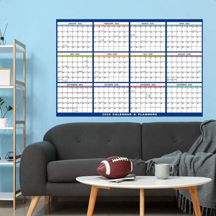 Wandkalender 2026 mit 12 Monaten als löschbarer Planer und akademische Agenda für dein Büro oder dein Zuhause - Bild 3