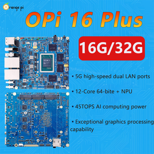 Orange Pi 6 Plus Entwicklungsboard mit DDR5 RAM, SoC, 2x M.2 KEY-M, 45TOPS und 5G Ethernet - Bild 1
