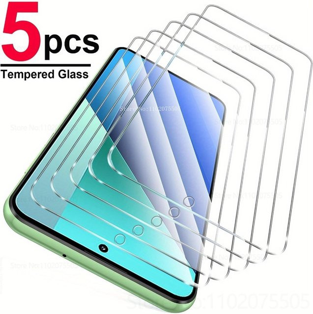 5 Stück DIXSG HD klare gehärtete Glasfolie als Displayschutzfolie für Redmi Note 14 5G 13 12 11 Pro 14S 12S 14C 14R 13C 12C 12 10A 9A in Transparent - Bild 1