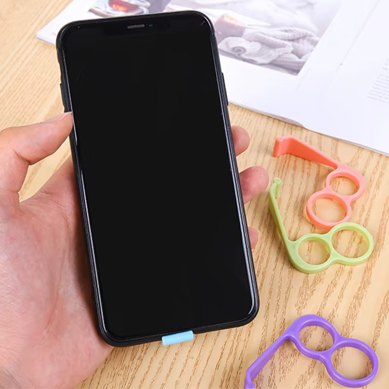Rutschfester Telefongriffhalter und Ständer aus PP-Kunststoff in bunter Farbe für Wand oder Tisch zur Nutzung bei Videoanrufen und SMS - Bild 3