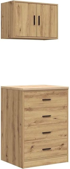 vidaXL Garagenschränke Set aus 2 Stück in Artisan-Eiche, Holzwerkstoff, Braun - Bild 1