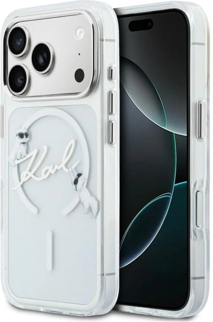 MagSafe-Hülle für Apple iPhone 18 Pro Max und iPhone 17 Pro Max von Karl Lagerfeld mit IML Choupette Karl Script Logo in Transparent - Bild 1