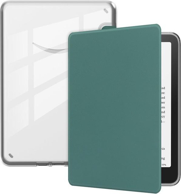 Transparentes Acryl Hartschalenetui für Amazon Kindle Paperwhite 11 (2022) und Kindle Paperwhite 12 (2024), Anti-Sturz Schutzhülle, Dunkelgrün - Bild 1