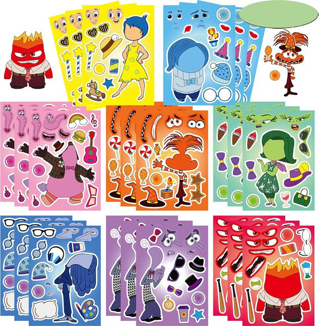 Disney Inside Out Cartoon-Puzzle-Aufkleber, 8/16 Blatt - Bild 1