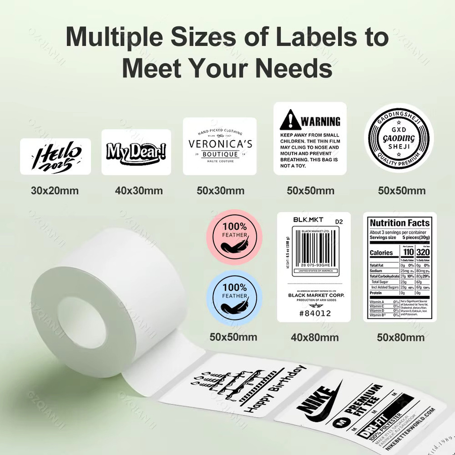 Marklife RFID-Etikettenpapier in Weiß und Transparent, selbstklebende Papierrolle für Mini-Etikettendrucker X2, P2 und P50 - Bild 1