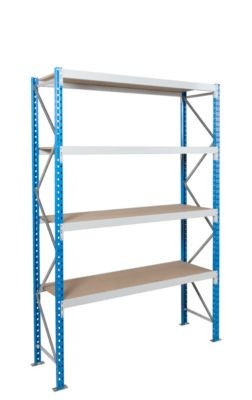 ManOrga Weitspannregal Epsivol in Blau und Grau mit 4 Ebenen, B/T/H: 225 x 100 x 250 cm - Bild 1