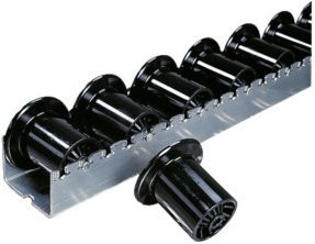 Bito Rollenleiste PDS verzinkt mit Kunststoff-Spurkranzrolle, Farbe Silber, H: 8,3 cm, B: 360 cm, T: 7,2 cm - Bild 1