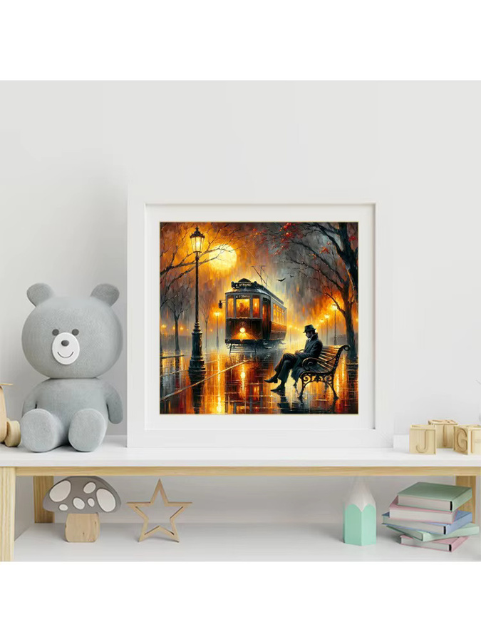 EverShine Diamond Painting Set Landschaft mit Stadtmotiv, 5D DIY Mosaik Stickerei in Multicolour, quadratisch - Bild 3