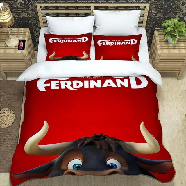 Binchi Outdoor Product Bettwäscheset Ferdinand Cartoon Design in Rot, Microfaser, B/H: 135 x 200 cm - Bild 1