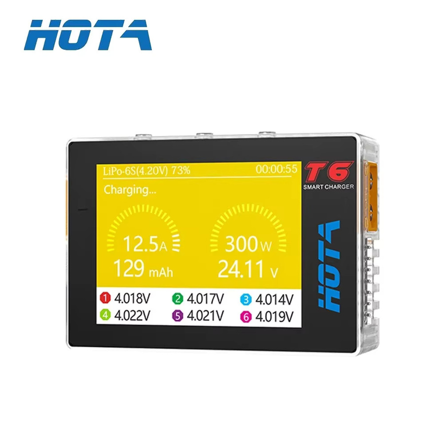 HOTA T6 LiPo Akku 1~6S Smart Balance Ladegerät, DC300W PD90W Dual-Channel, Zubehör - Bild 5