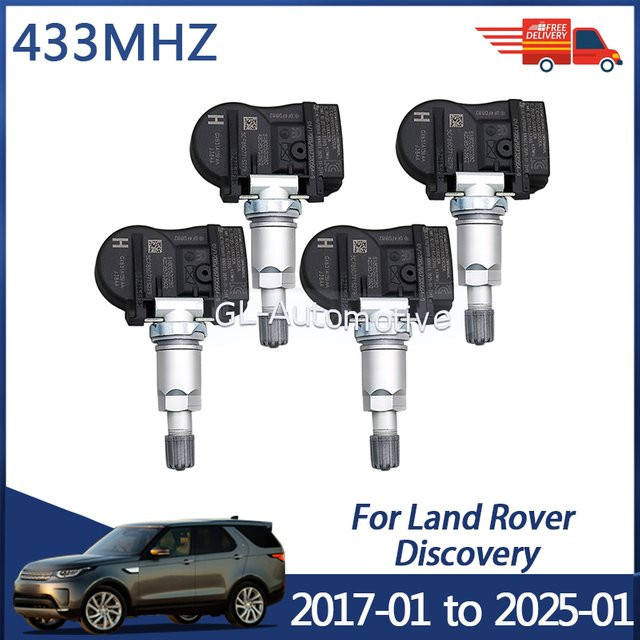 4er-Set GANGLE Reifendruck-Sensoren TPMS 433MHz für Land Rover Discovery 2004-2025, Farbe: Schwarz, GX631A159AA LR021935 LR070840 - Bild 1