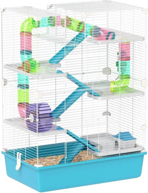 PawHut Hamsterkäfig aus Metall und Kunststoff in Hellblau, B/T/H: 36 x 36 x 81 cm - Bild 1