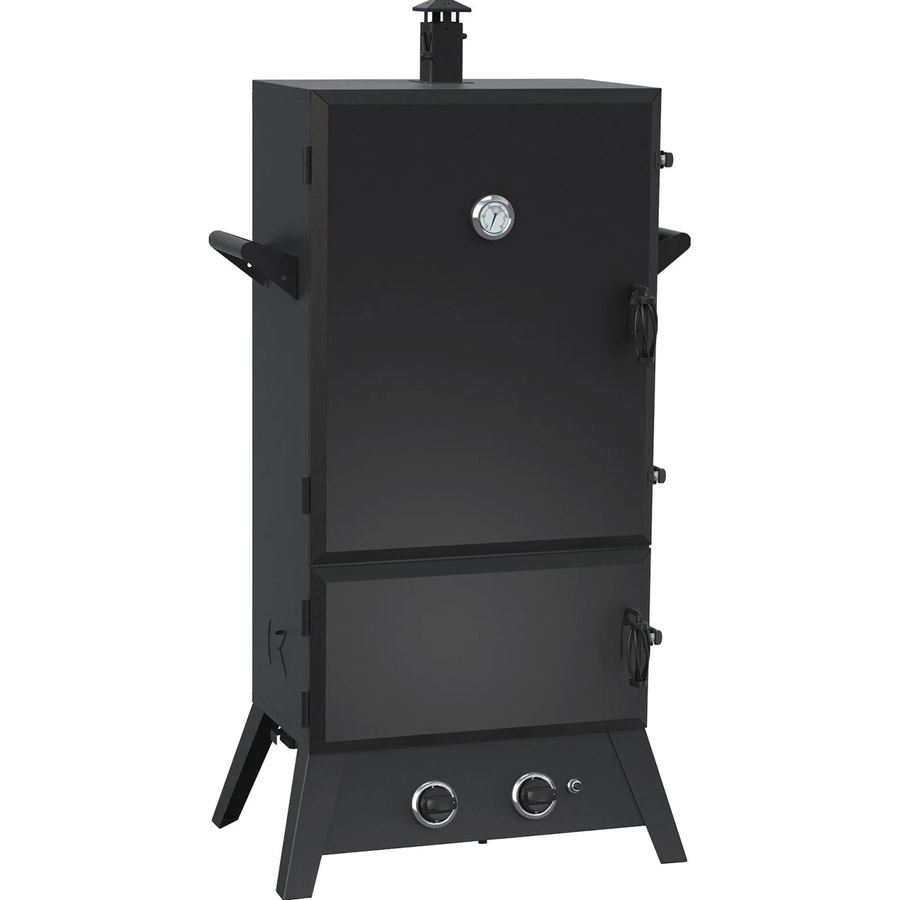 El Fuego Gas-Räuchergrill Portland XXL in Schwarz mit 2 Brennern und integriertem Thermometer - Bild 2