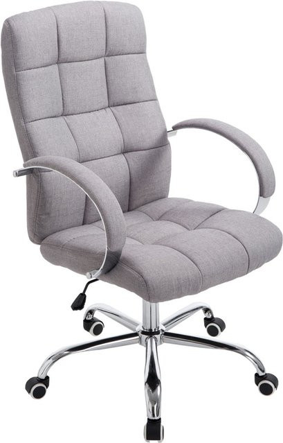 TPFLiving Bürostuhl Mikan Executive Chair aus Stoff in Grau mit Armlehnen und Rollen, B/T/H: 54 x 51 x 120 cm - Bild 1