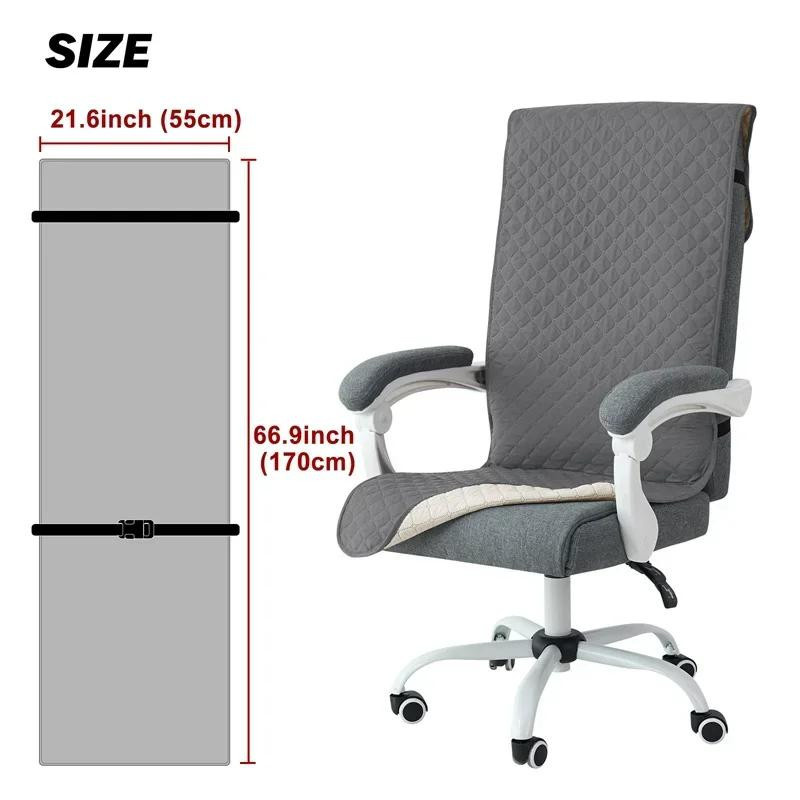 Wasserabweisender und rutschfester Bürostuhlbezug in Grau mit Quilten-Design von Household supplies MH - Bild 3