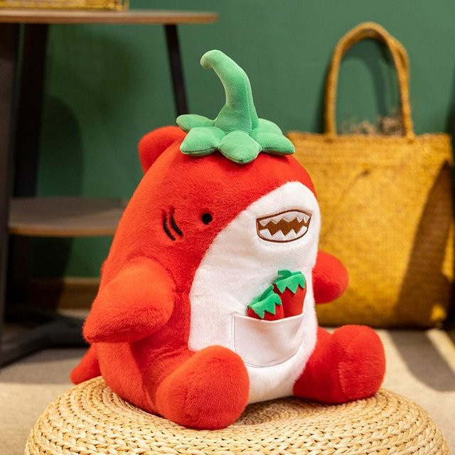 Yiran toy Rote Paprika-förmiger Hai, Plüschtier, 30cm, ab 3 Jahre - Bild 1